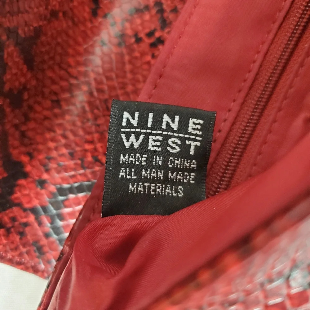 Nine West Red Python Pattern Shoulder Bag - Picture 13 of 13